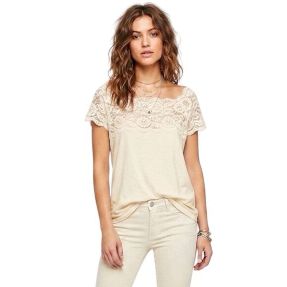 Emma James Ivory Lace Blouse Top Women Romantic Boho Victorian Cottage Sz Medium